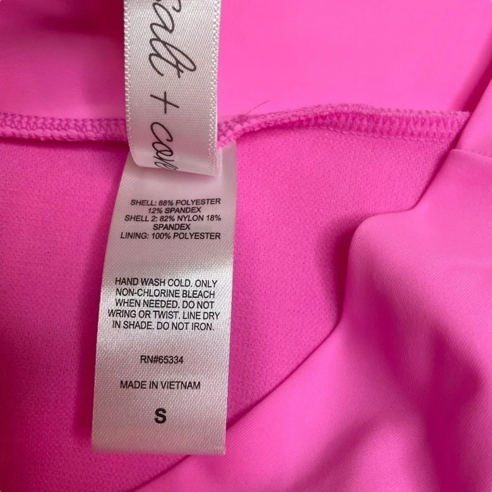 Salt + Cove Not What It Seams Swim Set Bikini Top and Bottoms Peony Pink S New